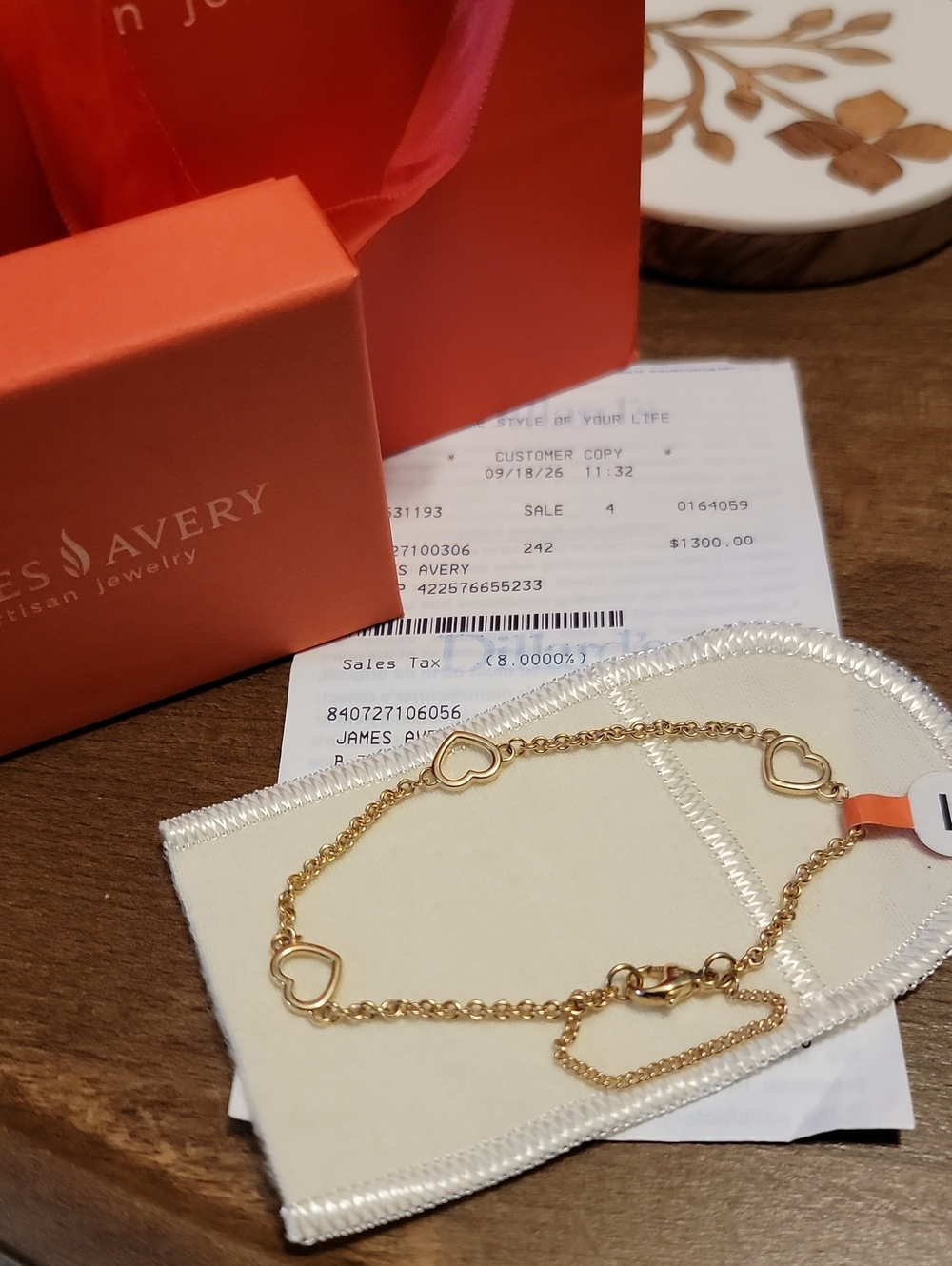 14k James Avery Heart Bracelet